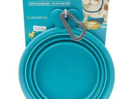 Messy Mutts Dog Collapsible Bowl Blue 1.5 Cup on Sale