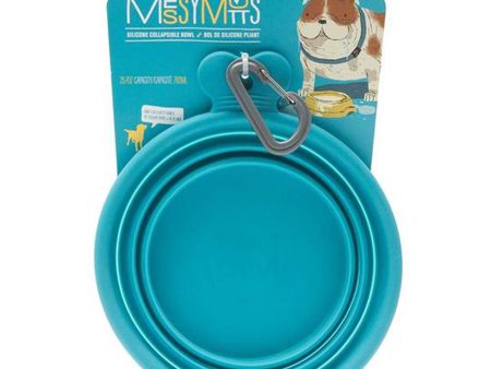 Messy Mutts Dog Collapsible Bowl Blue 3 Cup Sale