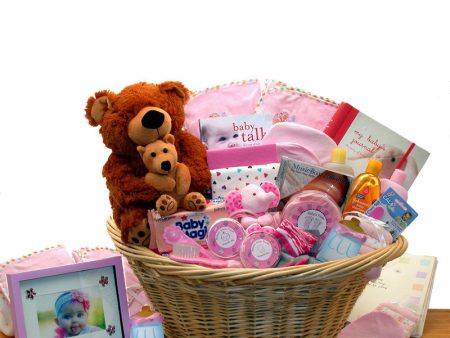 Deluxe Welcome Home Precious Baby Basket-Pink on Sale