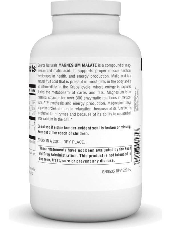 Source Naturals, Magnesium Malate, 3750mg, 360 tablets For Cheap