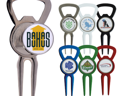 Divot Tool Bottle Opener with Magnetic Ball Marker Hot on Sale