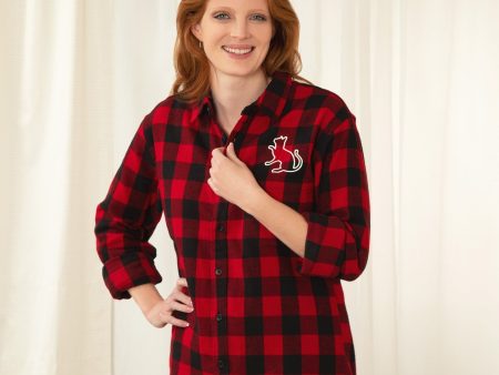 Pet Silhouette Flannel Shirt Fashion