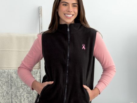 Pink Ribbon Fleece Vest For Discount