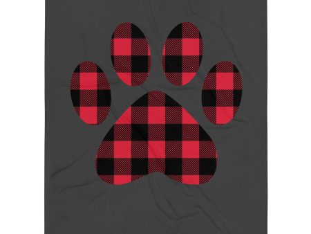 Gingham Paw Print Throw Blanket Discount