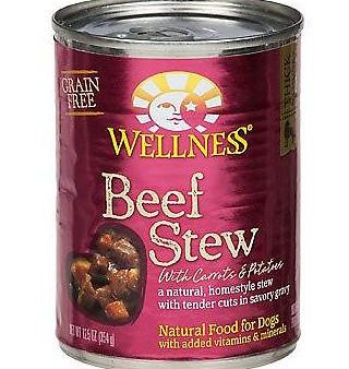 Wellness Grain Free Natural Beef Stew with Carrots & Potato Wet Canned Dog Food Discount