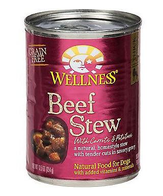 Wellness Grain Free Natural Beef Stew with Carrots & Potato Wet Canned Dog Food Discount