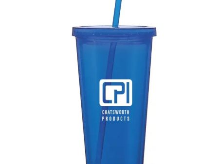 20 oz Acrylic Double Walled Tumbler with Straw Hot on Sale