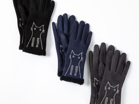 Embroidered Cat & Dog Touch Screen Gloves Online