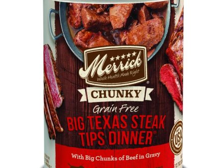 Merrick Grain Free Big Texas Steak Tips Dinner Canned Dog Food Online now