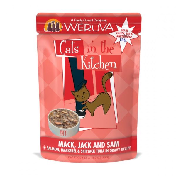 Weruva Cats In the Kitchen Mack Jack and Sam Cat Pouches Wet Cat Food Supply