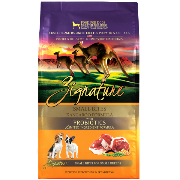 Zignature Small Bites Kangaroo Formula Dry Dog Food For Discount