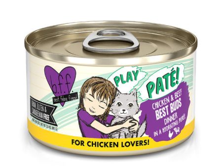 Weruva BFF PLAY Paté Chicken & Beef Best Buds Dinner in a Hydrating Purée (2.8 Oz Can) Discount