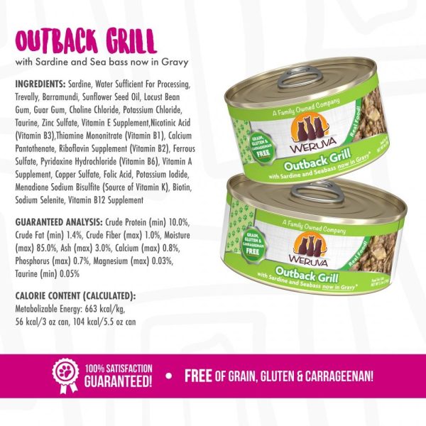 Weruva Outback Grill with Sardine and Seabass in Gravy Cat Food Hot on Sale