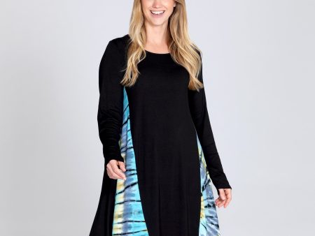 Long Sleeve Tie-Dye Side Panel Dress Supply