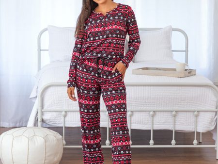 Traditional Nordic Paws Soft Touch Henley Pajama Set For Discount