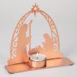 Rose Gold Nativity Tea Light Candle Holder Hot on Sale